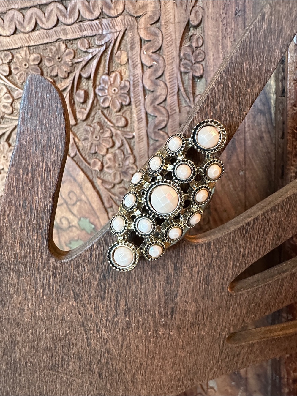 Vintage Ivory/Pink Statement Ring
